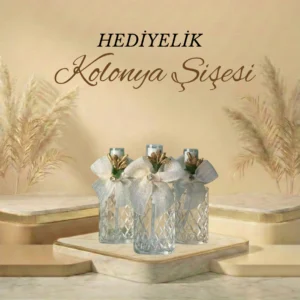 Hasır Kurdele ve Taş Süslemeli Hediyelik Kolonya