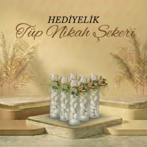 Gala Çiçeği Süslemeli Tüp Nikah Şekeri