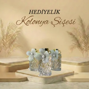 Ortanca Çiçeği ve İnci Süslemeli Hediyelik Kolonya