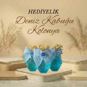 Gül Süslemeli Deniz Kabuğu Tasarımlı Hediyelik Kolonya