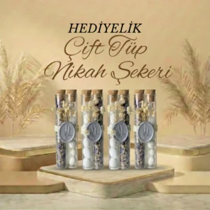 Mühür Süslemeli Çift Tüp Nikah Şekeri